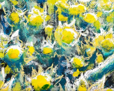 Schilderij getiteld "Sonnenblumen" door Corinne Courlet, Origineel Kunstwerk, Gouache