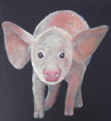 Painting titled "Schwein" by Corinne Courlet, Original Artwork, Acrylic