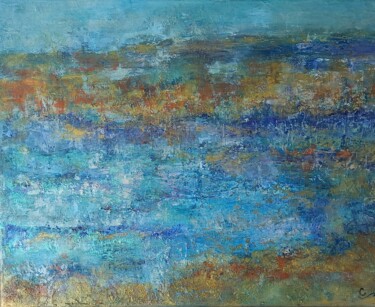 Pintura intitulada "Ischia" por Corinne Foucouin, Obras de arte originais, Óleo Montado em Armação em madeira
