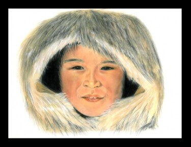 Peinture intitulée "Inuit" par Corinne Lanno, Œuvre d'art originale, Pastel
