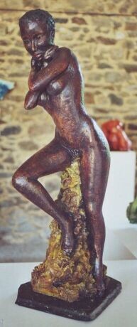 Sculpture titled "Ange noir" by Corinne Le Drean, Original Artwork