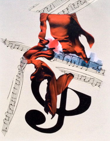 Collages intitolato "Habiter la musique" da Corinne Of The Wood, Opera d'arte originale