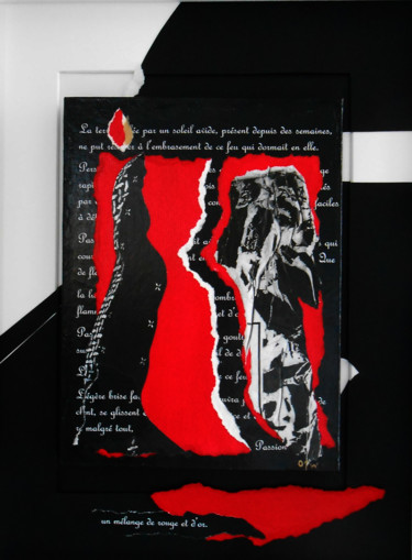 Collagen mit dem Titel "Passion aimant" von Corinne Of The Wood, Original-Kunstwerk