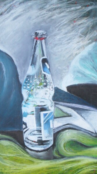 Dessin intitulée "Still life: bottle…" par Corinne'S Artcolorsimages, Œuvre d'art originale, Pastel