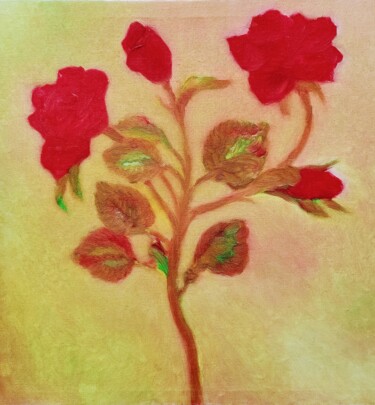 Painting titled "Roses for Zahra's w…" by Corinne'S Artcolorsimages, Original Artwork, Pastel