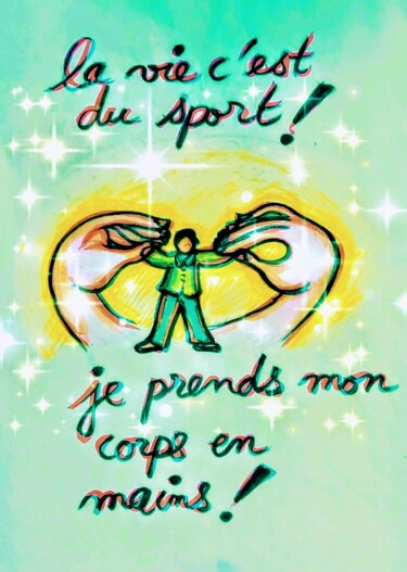 Tekening getiteld "La vie, c'est du sp…" door Corinne'S Artcolorsimages, Origineel Kunstwerk, Inkt