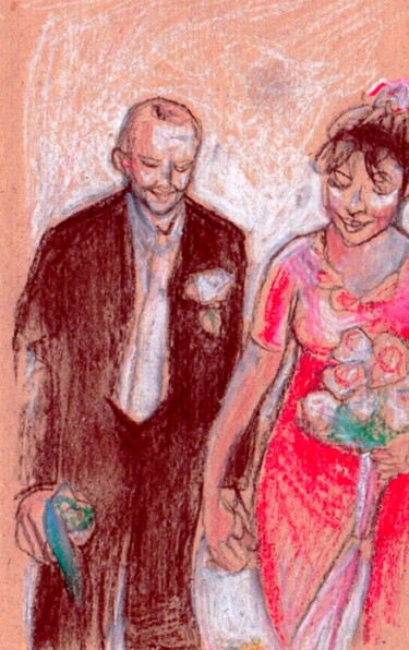 "The newlyweds / Les…" başlıklı Resim Corinne'S Artcolorsimages tarafından, Orijinal sanat, Pastel