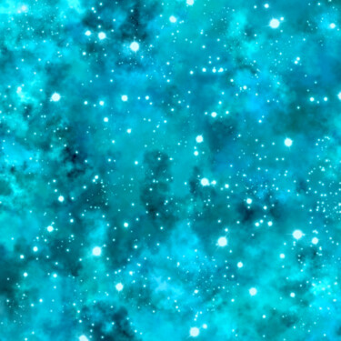 数字艺术 标题为“BlueHue Nebula” 由Corinne Thompson, 原创艺术品, 2D数字工作