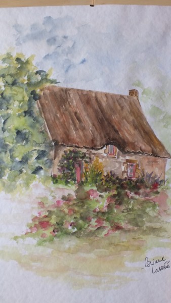 Painting titled "aquarelle-chaum-gro…" by Corinne Lasséré, Original Artwork, Watercolor