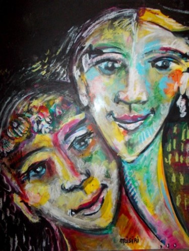 Painting titled "MISIRI & Vis ta vil…" by Corinne Misiri, Original Artwork