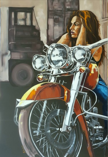Pintura titulada ""On the road again"" por Corinne Saboureux, Obra de arte original, Oleo Montado en Bastidor de camilla de…