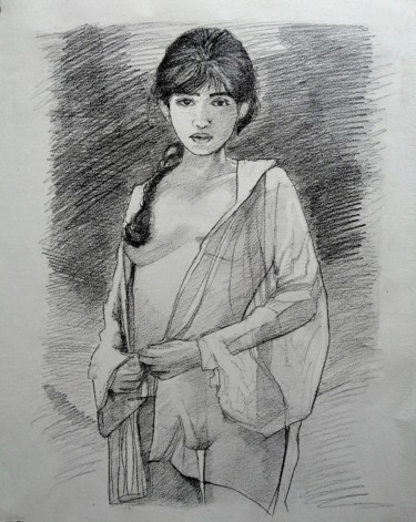 Disegno intitolato "Toko Suzuki" da Philippe Cormault, Opera d'arte originale, Matita