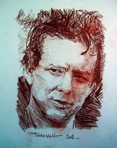 Zeichnungen mit dem Titel "Mickey Rourke" von Philippe Cormault, Original-Kunstwerk, Bleistift