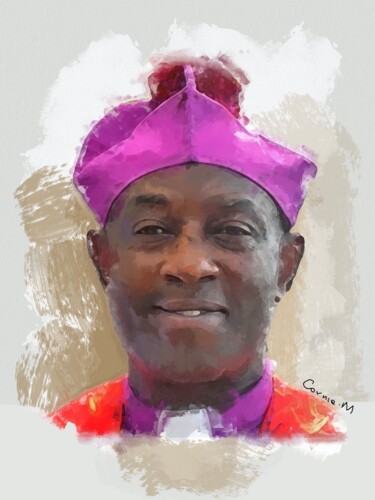 Pintura intitulada "Arch-Bishop Mugalu" por Cornelius Mugabi, Obras de arte originais, Acrílico