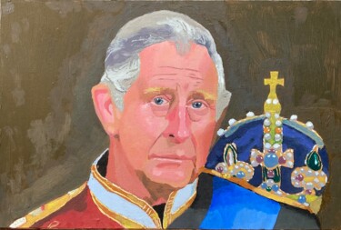 Картина под названием "King Prince Charles" - Cornelius Mugabi, Подлинное произведение искусства, Масло