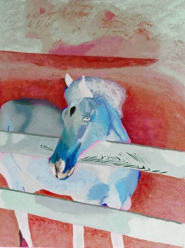 Peinture intitulée "Pferd" par Cornelius Mugabi, Œuvre d'art originale, Huile