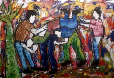 Pintura titulada "Lá vai alho" por Corre-Pé Jose Pereira, Obra de arte original, Acrílico