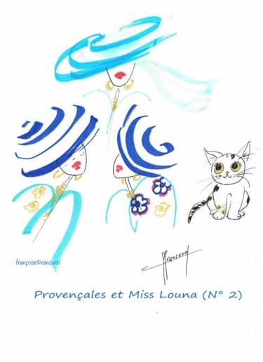 Pintura titulada "♥ Provençales et Mi…" por Françoise Lanfroy-Rancurel, Obra de arte original, Otro