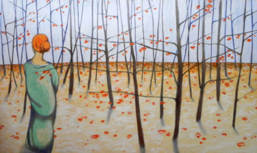 Peinture intitulée "Winter woods" par Federico Cortese, Œuvre d'art originale, Huile