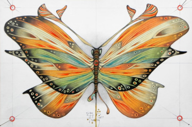 Peinture intitulée "big butterfly" par Federico Cortese, Œuvre d'art originale, Huile