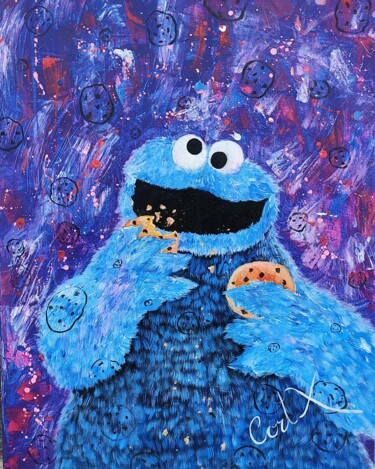 Painting titled "Cookies Monster" by Cortx, Original Artwork, Acrylic