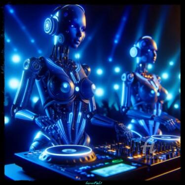 Цифровое искусство под названием "Robotic DJ Woman -…" - Cosmicphil1, Подлинное произведение искусства, Цифровая живопись
