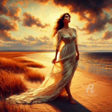 Digital Arts titled "Alone on the Beach…" by Cosmicphil1, Original Artwork, Digital Painting