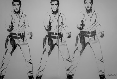 Картина под названием "Triple Elvis" - Corbyn Rhodes, Подлинное произведение искусства, Акрил