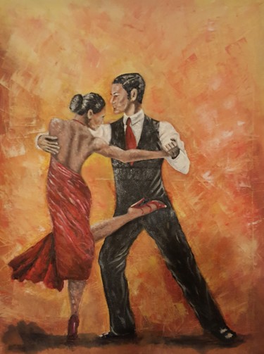 Schilderij getiteld "Dancers" door Kiko Cristoni, Origineel Kunstwerk, Olie