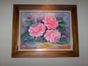 Pintura intitulada "Buquê de rosas." por Cristina Kolikoviski -Cris, Obras de arte originais, Óleo