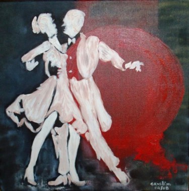 Pintura intitulada "DANÇA NO UNIVERSO" por Crislim, Obras de arte originais, Óleo