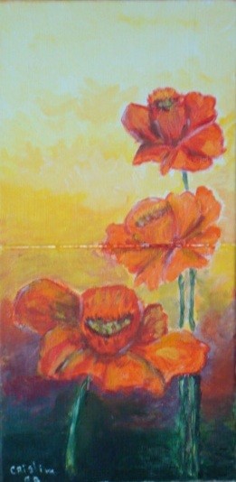 Pintura intitulada "FLORES" por Crislim, Obras de arte originais, Óleo