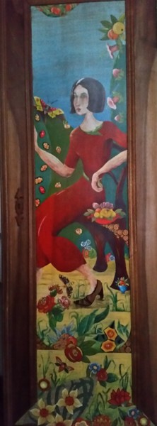 "La femme aux fleurs" başlıklı Tablo Dominique Sarrouy tarafından, Orijinal sanat, Diğer