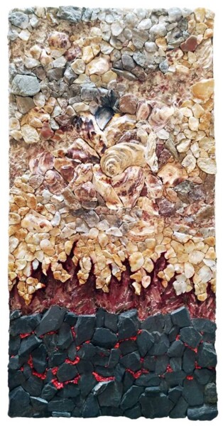 Escultura titulada "Inferno" por Cristiano Ambrosini, Obra de arte original, Mosaico Montado en Otro panel rígido