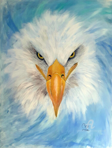 Painting titled "Aigle Pygargue" by Cristina Carmona, Original Artwork, Acrylic