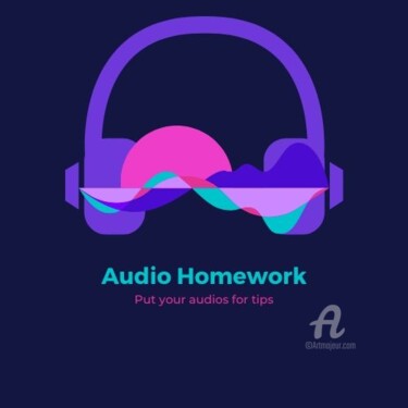 Цифровое искусство под названием "Audio Homework" - Cristina Frassoni, Подлинное произведение искусства, 2D Цифровая Работа