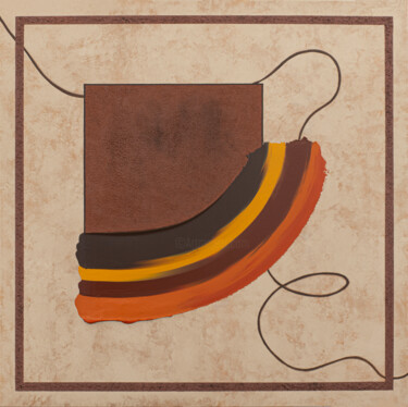 Malarstwo zatytułowany „Scent of coffee” autorstwa Cristina Simeoni, Oryginalna praca, Akryl Zamontowany na Drewniana rama n…