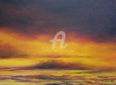 Painting titled "Nubes III (Clouds I…" by Cristina Del Rosso, Original Artwork, Oil