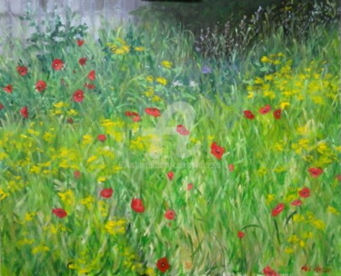 Pintura intitulada "Amapolas (Poppies)" por Cristina Del Rosso, Obras de arte originais, Óleo