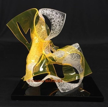 Sculpture intitulée "Zoanthaire Gold" par Cristina Marquès, Œuvre d'art originale, Plastique