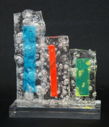 Sculpture titled "Colors Ice Doors V" by Cristina Marquès, Original Artwork, Plastic