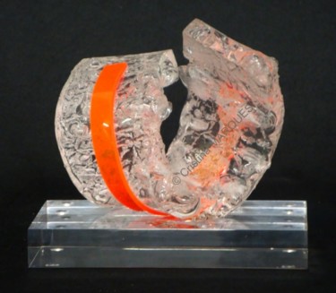 Skulptur mit dem Titel "Orange Alpha" von Cristina Marquès, Original-Kunstwerk, Kunststoff