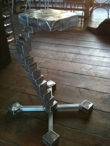 Scultura intitolato "stool staircase" da Cristo Ash, Opera d'arte originale