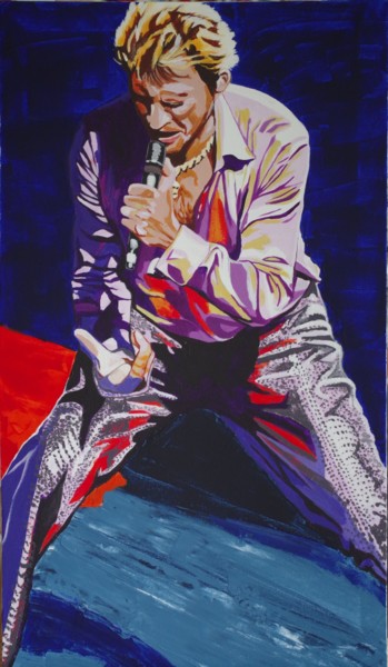 Painting titled "Johnny Hallyday3" by Christelle Vaesken, Original Artwork, Acrylic