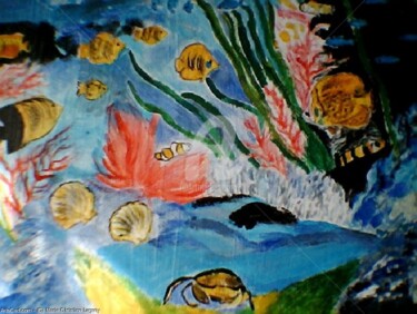 Peinture intitulée "POISSON   FISH" par Lodya, Œuvre d'art originale, Huile