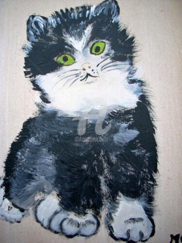 Peinture intitulée "LE CHAT" par Lodya, Œuvre d'art originale, Huile