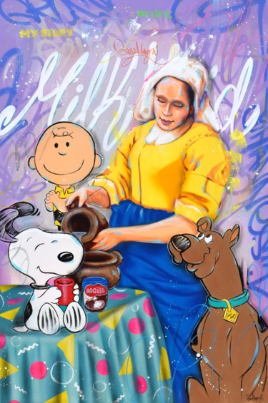 "The Milkmaid" başlıklı Tablo Cross Magri tarafından, Orijinal sanat, Akrilik Diğer sert panel üzerine monte edilmiş