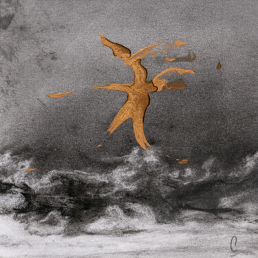 Σχέδιο με τίτλο "L'air doré" από Jean-Louis Crudenaire, Αυθεντικά έργα τέχνης, Κάρβουνο