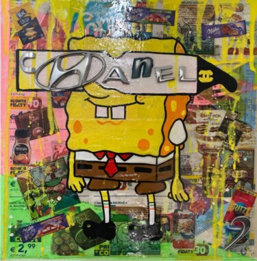 Malarstwo zatytułowany „Sponge Chanel due” autorstwa Crys, Oryginalna praca, Akryl Zamontowany na Drewniana rama noszy