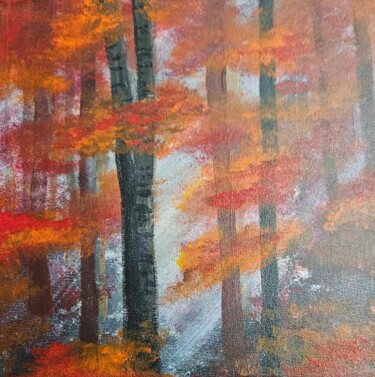 Pintura intitulada "Forêt d'automne #2" por Crystelle Reeves, Obras de arte originais, Acrílico